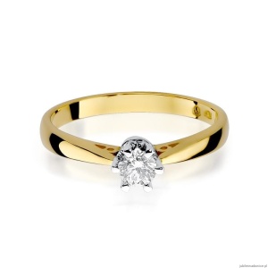 Pierścionek W234 Diament 0,25ct żółte złoto