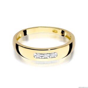 Pierścionek W0235 z diamentami żółte złoto