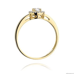 Pierścionek W238 Diament 0,12ct żółte złoto