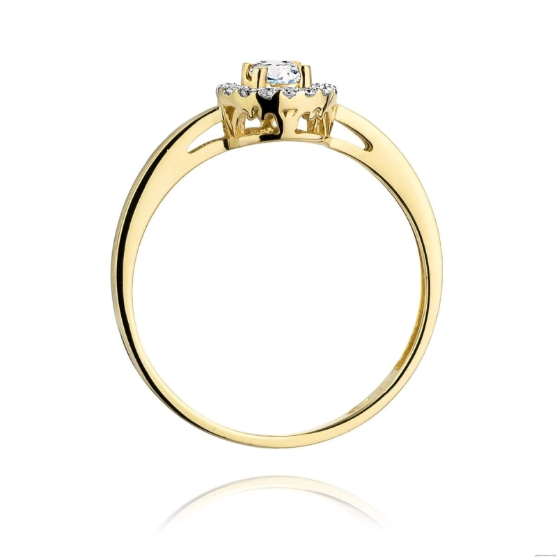 Pierścionek W238 Diament 0,12ct żółte złoto