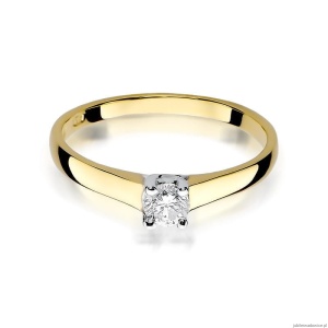 Pierścionek W239 Diament 0,20ct żółte złoto