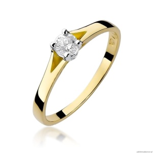 Pierścionek W240 Diament 0,20ct żółte złoto
