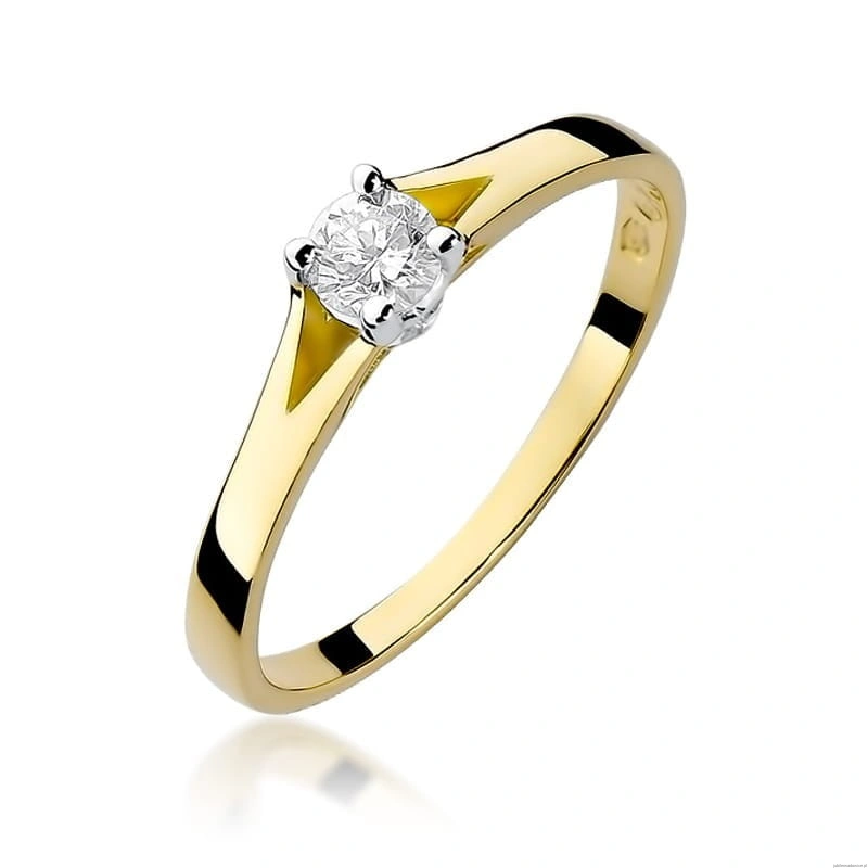 Pierścionek W240 Diament 0,20ct żółte złoto