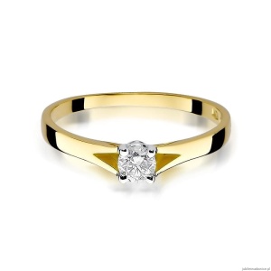 Pierścionek W240 Diament 0,20ct żółte złoto