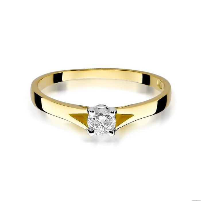 Pierścionek W240 Diament 0,20ct żółte złoto