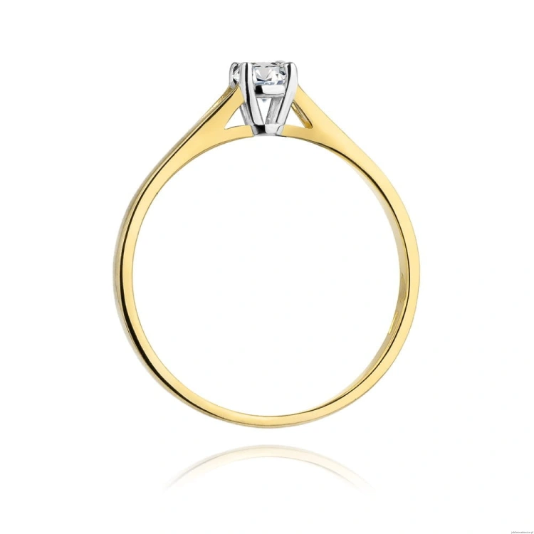 Pierścionek W240 Diament 0,20ct żółte złoto
