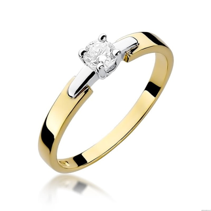 Pierścionek W241 Diament 0,20ct żółte złoto