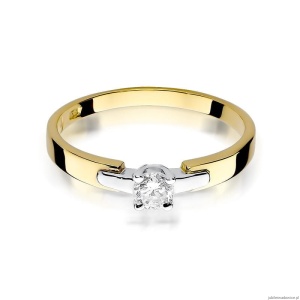 Pierścionek W241 Diament 0,20ct żółte złoto