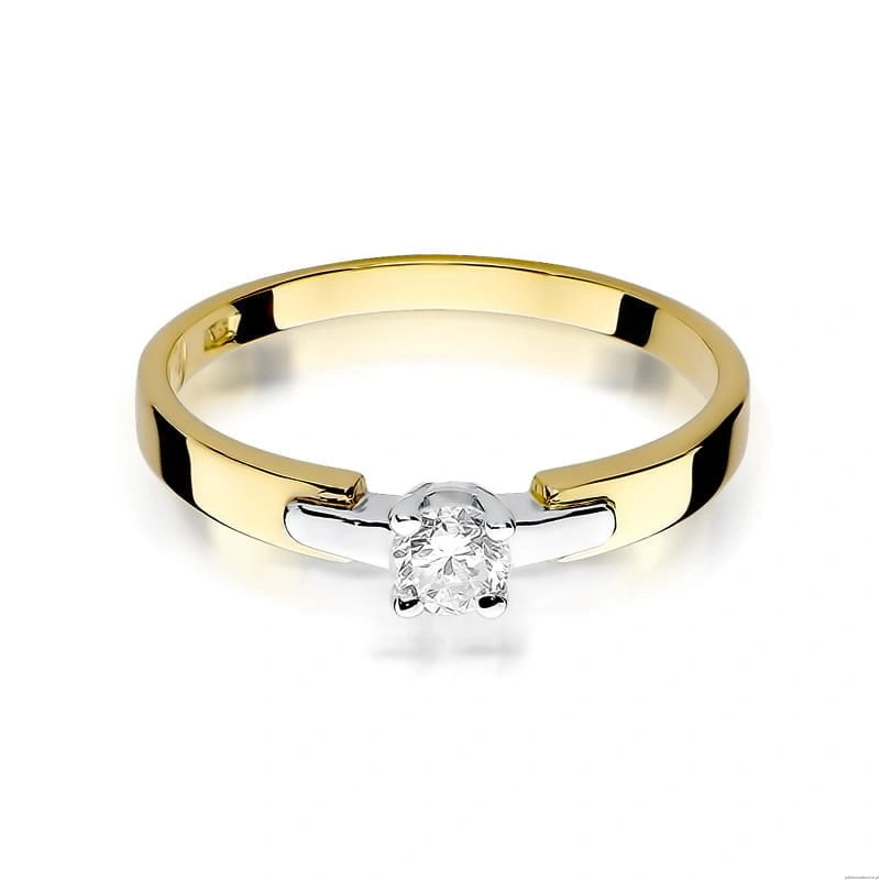 Pierścionek W241 Diament 0,20ct żółte złoto