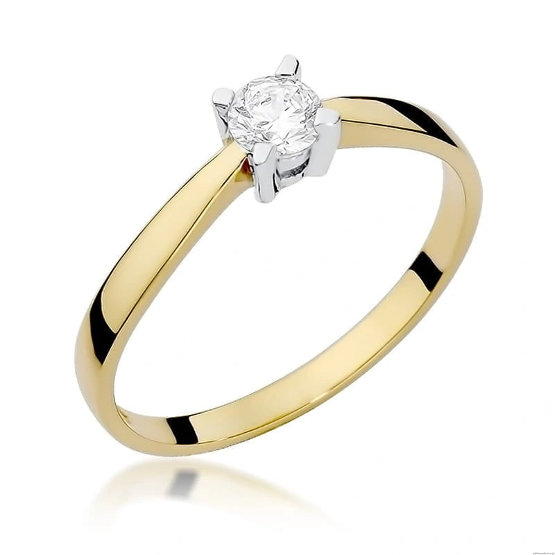 Pierścionek W242 Diament 0,20ct żółte złoto