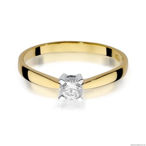 Pierścionek W242 Diament 0,20ct żółte złoto
