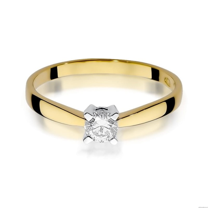 Pierścionek W242 Diament 0,20ct żółte złoto