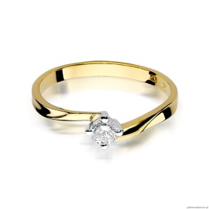 Pierścionek W243 Diament 0,20ct żółte złoto