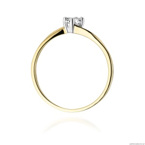 Pierścionek W243 Diament 0,20ct żółte złoto