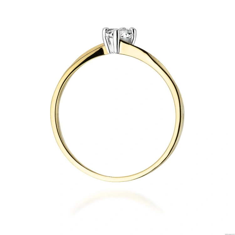 Pierścionek W243 Diament 0,20ct żółte złoto
