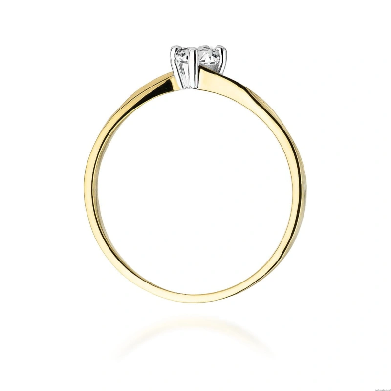 Pierścionek W243 Diament 0,20ct żółte złoto