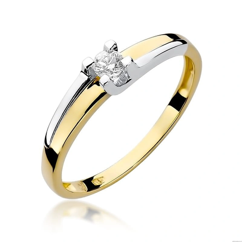 Pierścionek W246 Diament 0,12ct żółte złoto