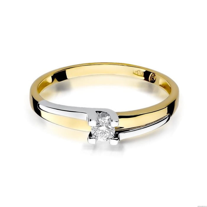 Pierścionek W246 Diament 0,12ct żółte złoto