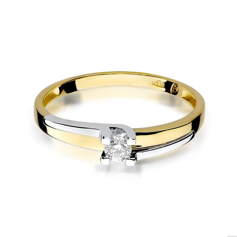 Pierścionek W246 Diament 0,12ct żółte złoto