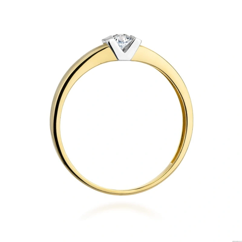 Pierścionek W249 Diament 0,10ct żółte złoto