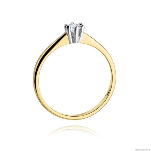 Pierścionek W256 Diament 0,15ct żółte złoto
