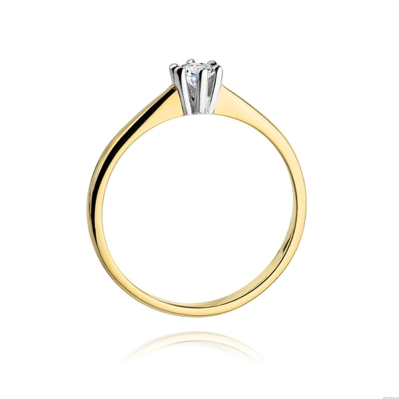 Pierścionek W256 Diament 0,15ct żółte złoto