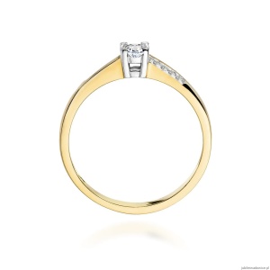 Pierścionek W258 Diament 0,15ct żółte złoto