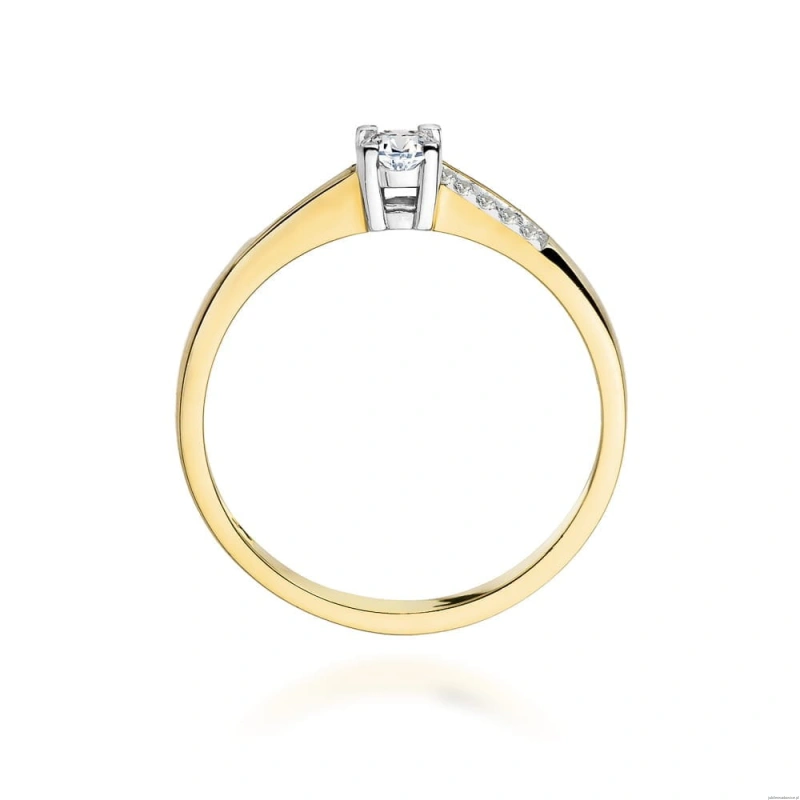 Pierścionek W258 Diament 0,15ct żółte złoto