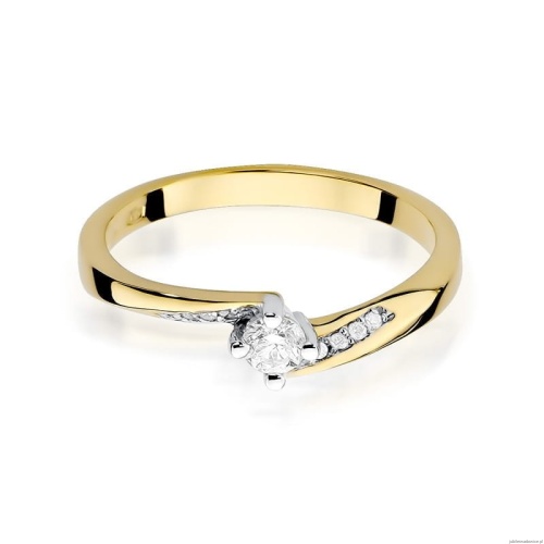 Pierścionek W262 Diament 0,15ct żółte złoto