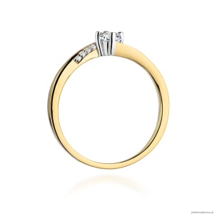 Pierścionek W262 Diament 0,15ct żółte złoto