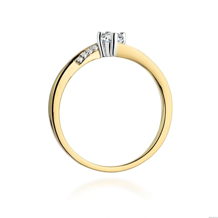 Pierścionek W262 Diament 0,15ct żółte złoto