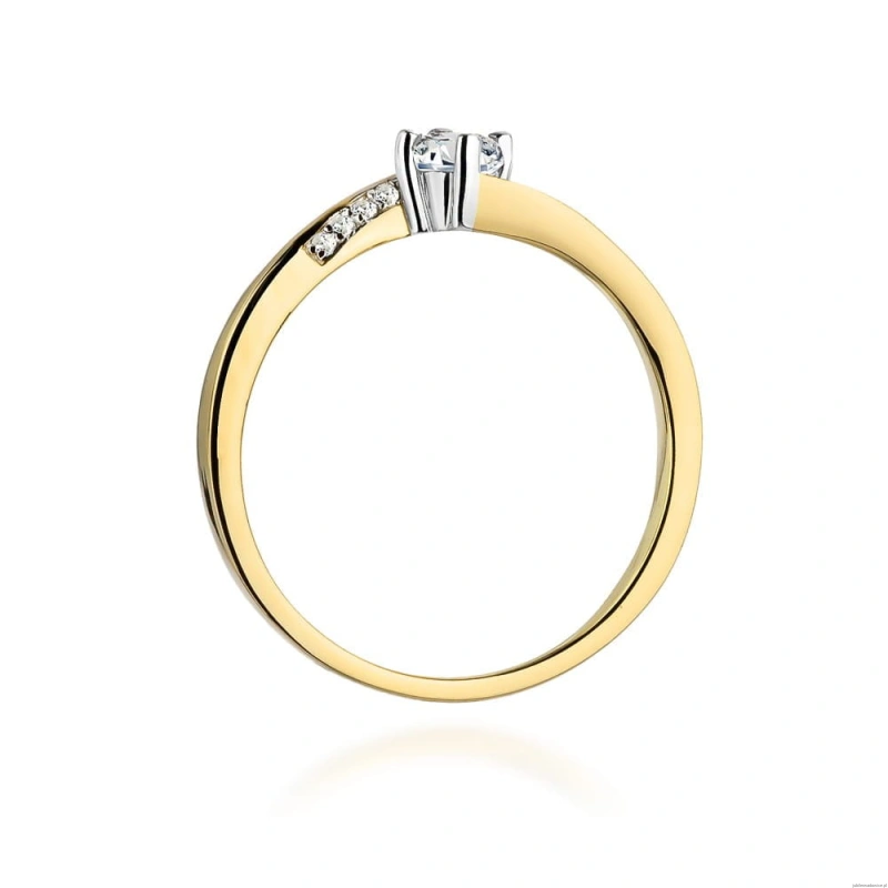 Pierścionek W262 Diament 0,15ct żółte złoto