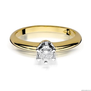 Pierścionek W267 Diament 0,30ct żółte złoto