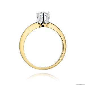 Pierścionek W267 Diament 0,30ct żółte złoto