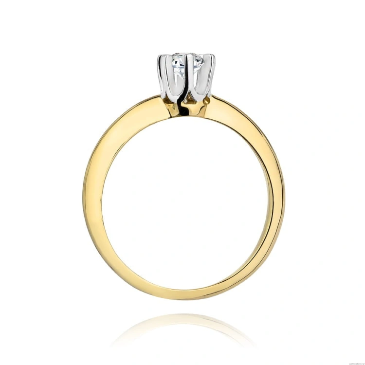 Pierścionek W267 Diament 0,30ct żółte złoto