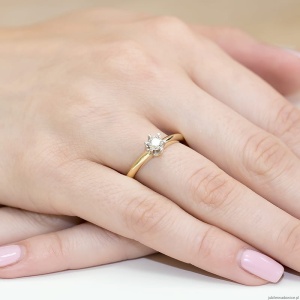 Pierścionek W267 Diament 0,30ct żółte złoto