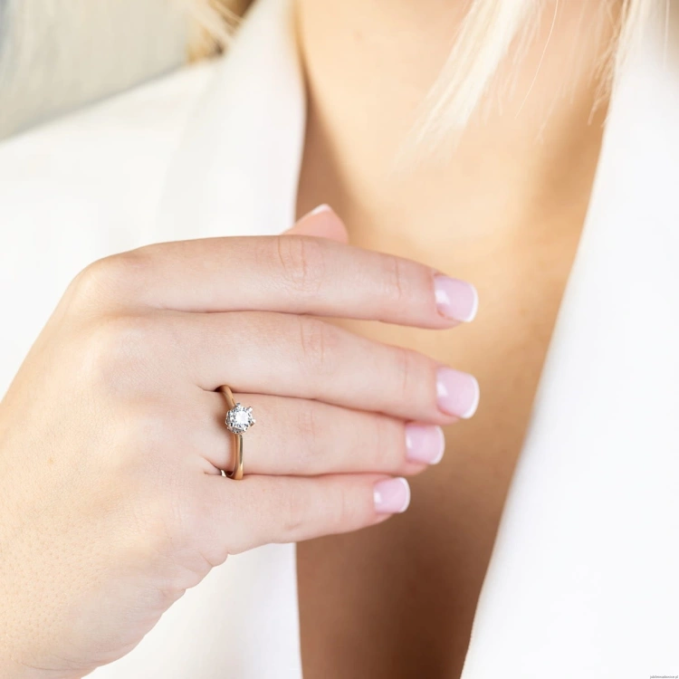Pierścionek W267 Diament 0,30ct żółte złoto
