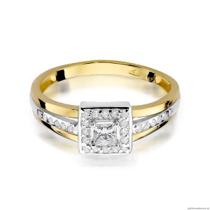 Pierścionek W271 Diament 0,15ct żółte złoto