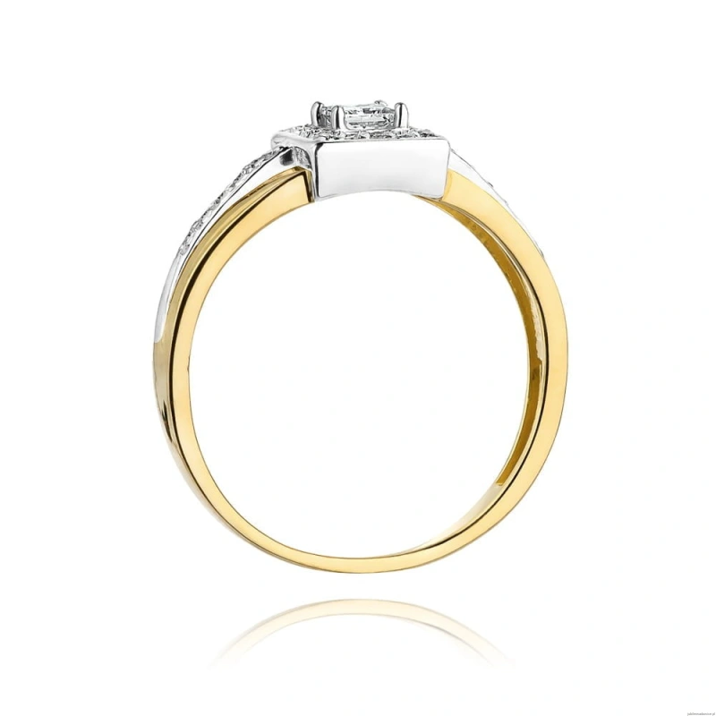 Pierścionek W271 Diament 0,15ct żółte złoto