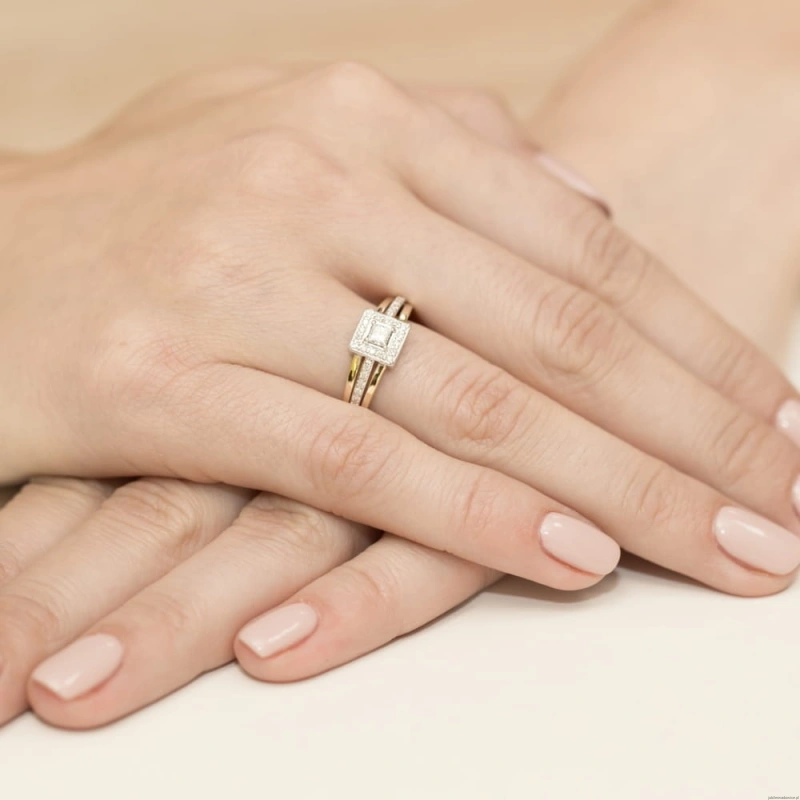 Pierścionek W271 Diament 0,15ct żółte złoto