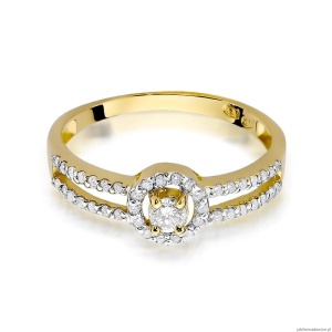 Pierścionek W272 Diament 0,10ct żółte złoto