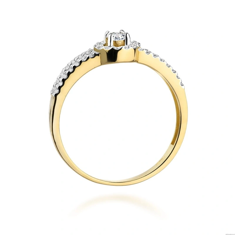 Pierścionek W272 Diament 0,10ct żółte złoto