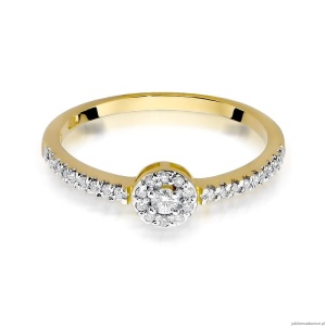 Pierścionek W273 Diament 0,05ct żółte złoto