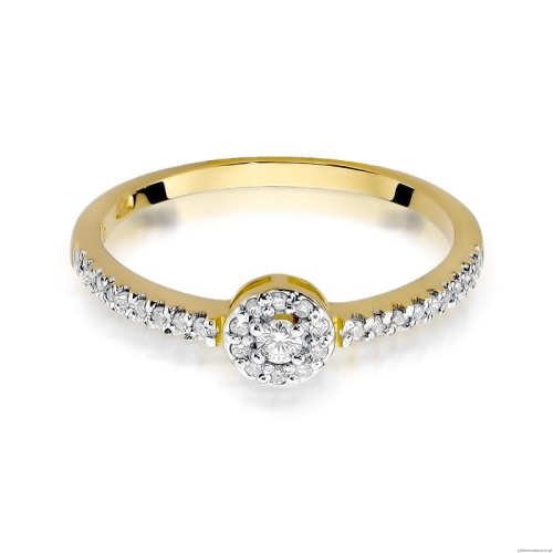 Pierścionek W273 Diament 0,05ct żółte złoto