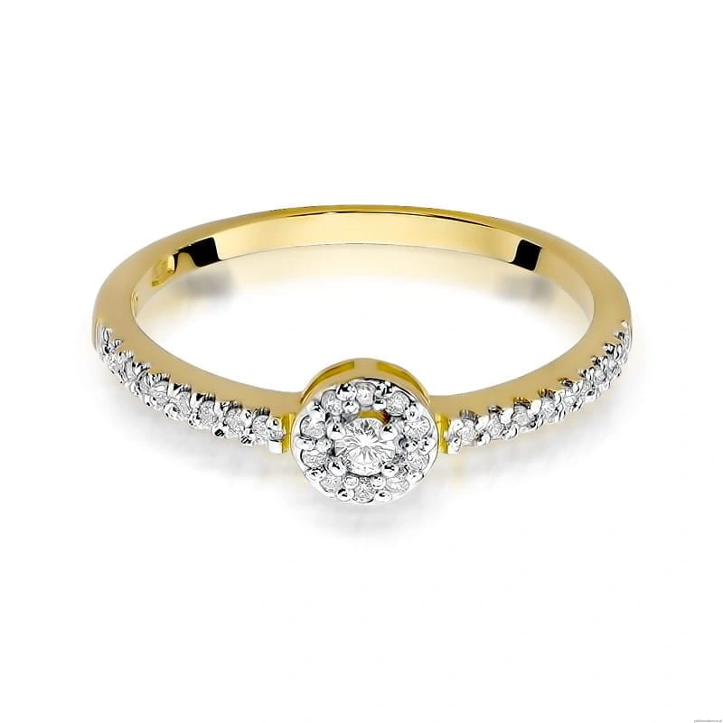 Pierścionek W273 Diament 0,05ct żółte złoto