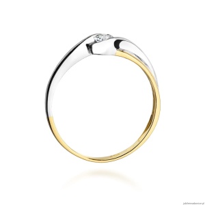 Pierścionek W278 Diament 0,15ct żółte złoto
