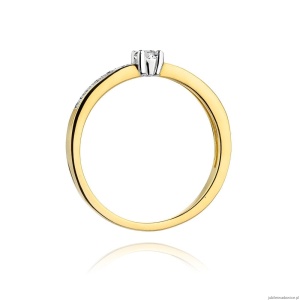 Pierścionek W288 Diament 0,08ct żółte złoto