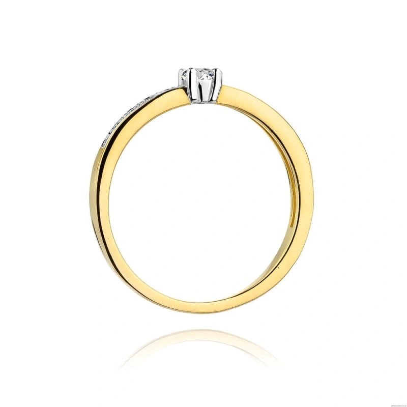 Pierścionek W288 Diament 0,08ct żółte złoto
