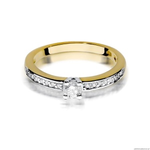 Pierścionek W288 Diament 0,20ct żółte złoto
