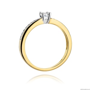 Pierścionek W288 Diament 0,20ct żółte złoto